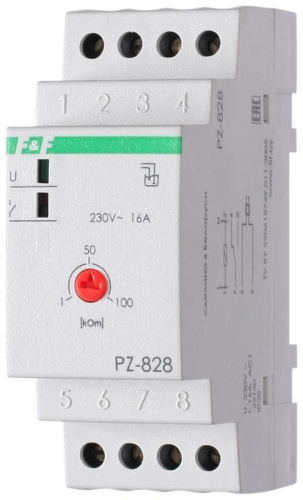 Реле уровня PZ-828 (одноуровневый монтаж на DIN-рейке 35мм 230В AC 16А 1перкл. IP20) F&F EA08.001.00