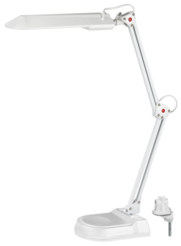 Настольный светильник ЭРА NL-202-G23-11W-W с лампой PL на струбцине и с основанием белый фото 14