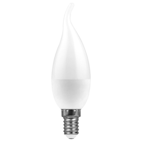 Лампа светодиодная, (9W) 230V E14 6400K свеча на ветру C37Т, LB-570 FERON фото 2