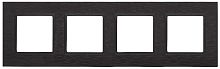 14-5204-05 ЭРА Рамка на 4 поста, металл, Эра Elegance, чёрный+антр (5/25/900)