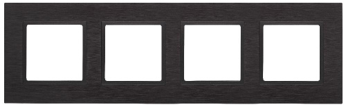 14-5204-05 ЭРА Рамка на 4 поста, металл, Эра Elegance, чёрный+антр (5/25/900)