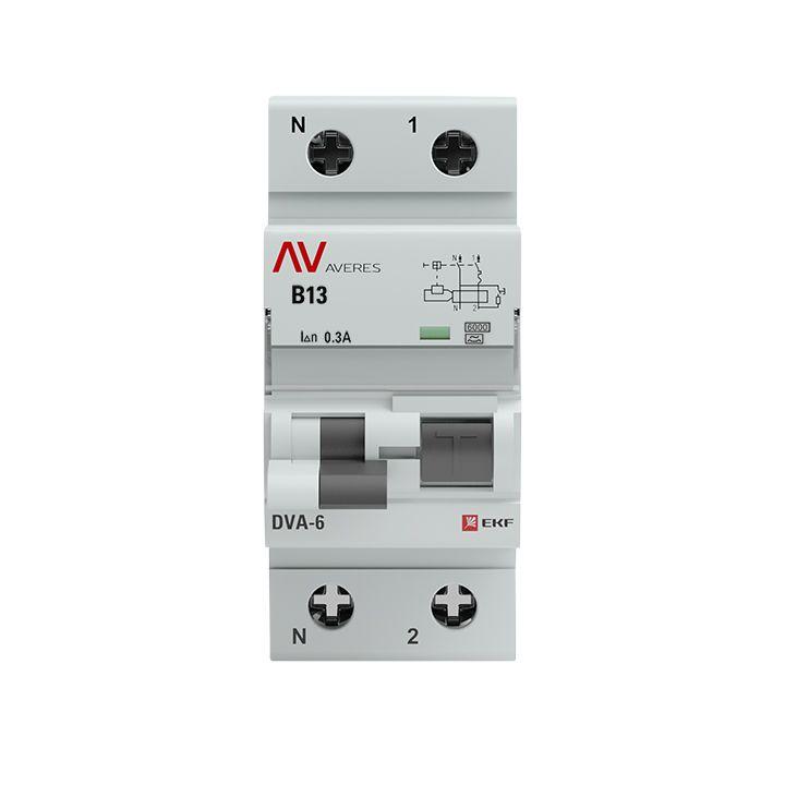 Дифференциальный автомат DVA-6 1P+N 13А (B) 300мА (A) 6кА EKF AVERES rcbo6-1pn-13B-300-a-av фото 3 Дифференциальный автомат DVA-6 1P+N 13А (B) 300мА (A) 6кА EKF AVERES rcbo6-1pn-13B-300-a-av фото 3