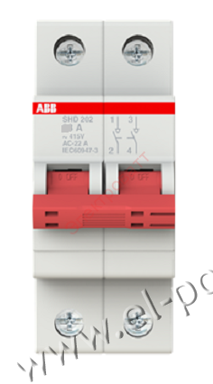 Рубильник 2P SHD202/63 рычаг крас. ABB Рубильник 2P SHD202/63 рычаг крас. ABB