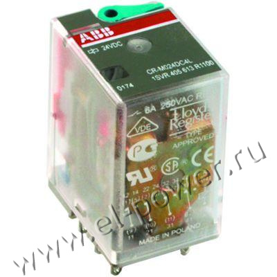 Реле 6А 24В DC 4ПК CR-M024DC4L ABB 1SVR405613R1100 Реле 6А 24В DC 4ПК CR-M024DC4L ABB 1SVR405613R1100