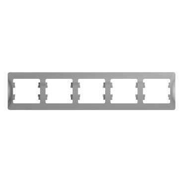 фото Рамка 5-м Glossa горизонт. алюм. SE GSL000305 Рамка 5-м Glossa горизонт. алюм. SE GSL000305