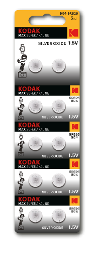 Батарейки Kodak SG4 (377) SR626, SR66 MAX Silver Oxid Button Cell (10/100/2000)