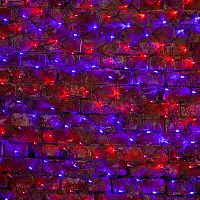 Гирлянда светодиодная Сеть 2х1,5м 288 LED КРАСНЫЙ/СИНИЙ черный ПВХ IP65 свечение с динамикой 230В контроллер в комплекте NEON-NIGHT
