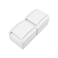 Блок вертикальный 2 розетки INDUSTRIAL IP54 с/з, о/у, белый KRANZ