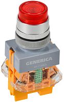 Кнопка D7-11DNZS d22мм 1з+1р с подсветкой и фиксацией красн. GENERICA BBT50-11DNZS-3-11-K04-G