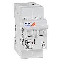 Выключатель автоматический модульный 2п C 32А 4.5кА OptiDin BM63-2C32-4.5-УХЛ3 КЭАЗ 326806