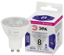 Лампочка светодиодная ЭРА STD LED Lense MR16-8W-860-GU10 GU10 8Вт линзованная софит холодный белый свет