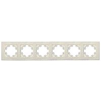 Рамка 6-м Афина фактурная универс. слоновая кость (ivory) Universal A11043-I