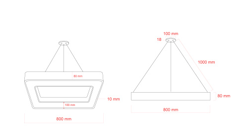 Светильник LED Geometria ЭРА Quadro SPO-162-W-40K-070 70Вт 4000K 800*800*80 белый подвесной драйвер  фото 7