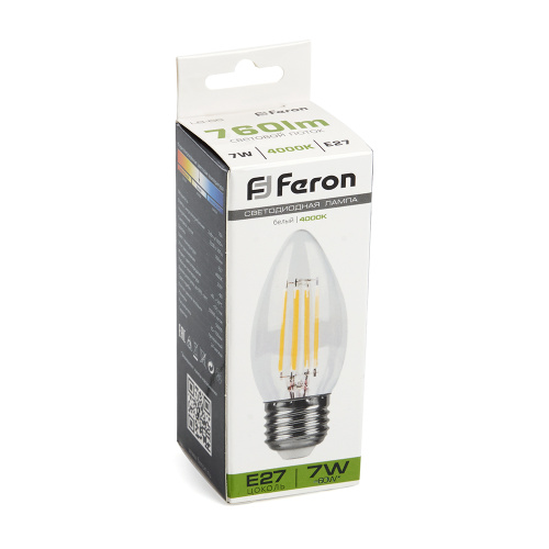 Лампа светодиодная Feron LB-66 Свеча E27 7W 230V 4000K фото 6