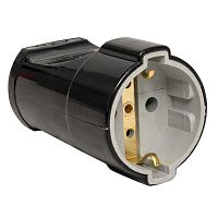 Штепсельное гнездо с/з черное 16А 250 В EKF Proxima EKF ASG16-30-r