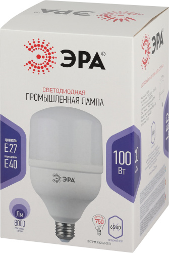 Лампа светодиодная ЭРА STD LED POWER T160-100W-6500-E27/E40 Е27 / Е40 100Вт колокол холодный дневной свет фото 4