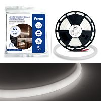 Светодиодная неоновая лента Feron LS651, 180SMD(2835)/m 14,4W/m 12V 5m IP68 ,4000К  с 2 заглушками, 2 заглушками c проводом, 10 креплениями в комплекте