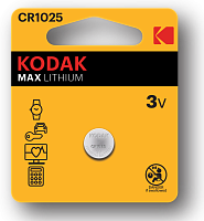 Батарейки Kodak CR1025-1BL MAX Lithium (60/240/50400)