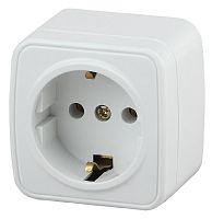 3-202-01 Intro Розетка 2P+E Schuko, 16А-250В, IP20, ОУ, Polo, белый (16/320/3840)