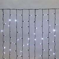 Гирлянда светодиодная Занавес 2х1,5м 300 LED БЕЛЫЙ черный ПВХ IP65 постоянное свечение 230В нужен блок 303-500 NEON-NIGHT