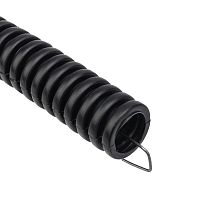 Труба гофрированная из ПНД с зондом, черная ø16 мм, (бухта 50 м/уп.)  REXANT