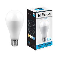 Лампа светодиодная, (20W) 230V E27 6400K A65, LB-98 FERON