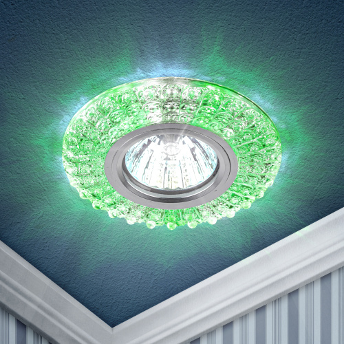 DK LD2 SL/GR+WH Светильник ЭРА декор cо светодиодной подсветкой (зеленый+белый), прозрачный (50/1400 фото 4