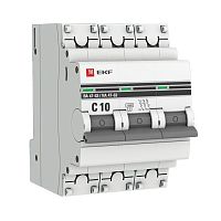 Автоматический выключатель 3P 10А (C) 4,5kA ВА 47-63 EKF PROxima mcb4763-3-10C-pro