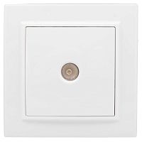 Розетка телевизионная TV 1-м СП Минск 5-862МГц 75Ом бел. Basic EKF ERA00-027-10