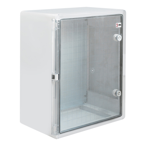 Корпус пластиковый ЭРА ЩМП-П (400х300х220) IP65 УХЛ1 прозрачная дверь серый фото 2
