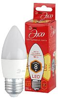Лампочка светодиодная ЭРА RED LINE ECO LED B35-8W-827-E27 E27 / Е27 8Вт свеча теплый белый свет