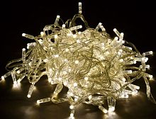 Гирлянда "Нить" 20м 200LED тепл. бел. IP44 провод прозр. 230В с контроллером 8 режимов IEK LGDU111-1