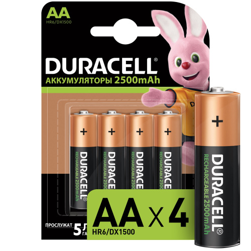 Duracell HR6-4BL 2400mAh/2500mAh предзаряженные (4/40/15000) фото 2