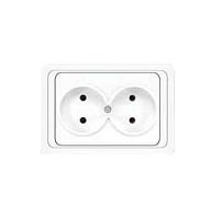 Розетка 2-м СП Валери 16А IP20 без заземл. бел. UNIVersal В0102