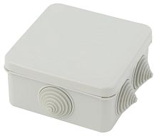Распаячная коробка ЭРА KORz-100-100-50-6gv открытой установки серая 100х100х50мм 6 вставленных гермовводов IP55
