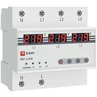 Реле выбора фаз с дисплеем RVF-3-63А EKF PROxima RVF-3-63a