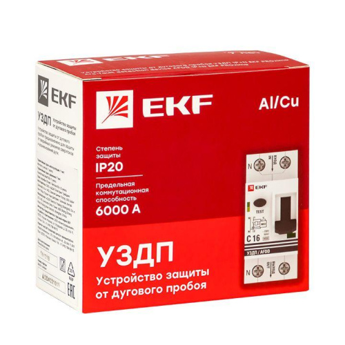 Устройство защиты от дугового пробоя (УЗДП) с автоматическим выключателем 1P+N 32А (C) 6кА EKF PROxi фото 2