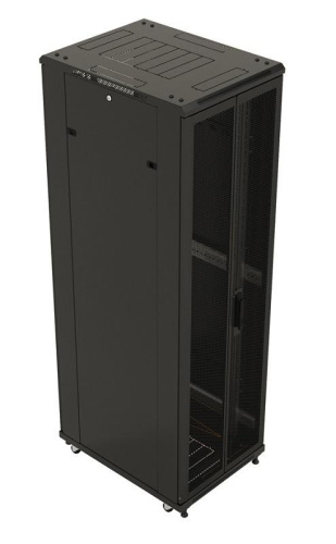 Шкаф TTB-4781-DD-RAL9004 напол. 19дюйм 47U 2277х800х1000мм передн. и задн. распашные перфор. двери ( фото 2