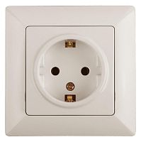 4-206-02 Intro Розетка 2P+E Schuko со шторками, 16А-250В, СУ, Solo, сл.кость (10/200/1600)