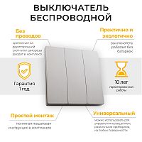 Выключатель дистанционного управления 230V 500W трехклавишный, TM83, серебро FERON