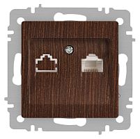 Розетка Intro Accent 6-303-10 информационная RJ45, IP20, СУ, венге