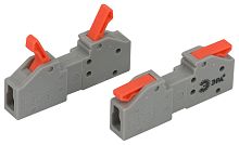 Клемма ЭРА NO-225-402 проходная разъёмная 222-2411R с рычагами 1 полюс 0.08-2.5/4 мм2 (упаковка 20 шт.)