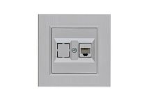 Розетка компьютерная CAT 5+гнездо Karea LINE STAR жемчуж. Makel 86100035