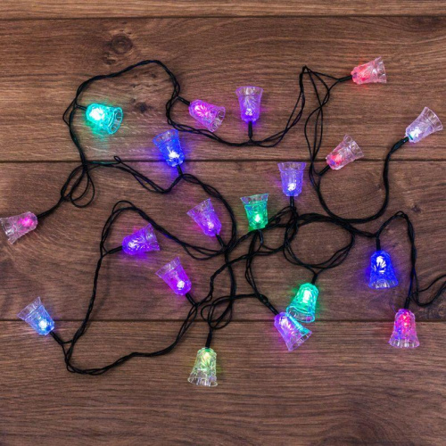 Гирлянда светодиодная "Колокольчики" 2.8м 20LED мультиколор RGB 2Вт IP20 с контроллером Neon-Night 303-062 фото 4
