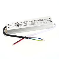 Трансформатор электронный для светодиодной ленты 60W 12V IP67 (драйвер), LB007 FERON