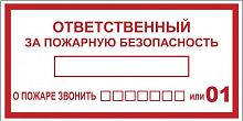 Наклейка "Ответственный за пожарную безопасность" B03 (100х200мм.) EKF PROxima an-4-05