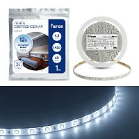 Лента светодиодная, 60SMD(2835)/m 4.8W/m 12V 1m 6500К , LS603 FERON