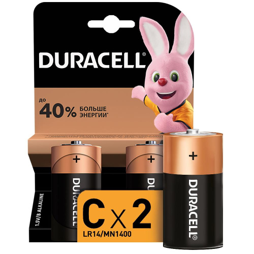 Батарейки Duracell алкалиновые LR14-2BL NEW (2/20/6440)