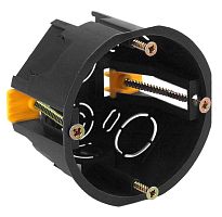 Коробка установочная ЭРА KUP-68-45-black черная 68х45мм для полых стен саморезы пластиковые лапки IP20