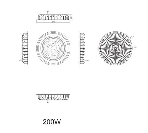 SPP-402-0-50K-200 ЭРА Cветильник cветодиодный подвесной IP65 200Вт 20000Лм 5000К Кп<2% КСС Д (5/90) фото 6